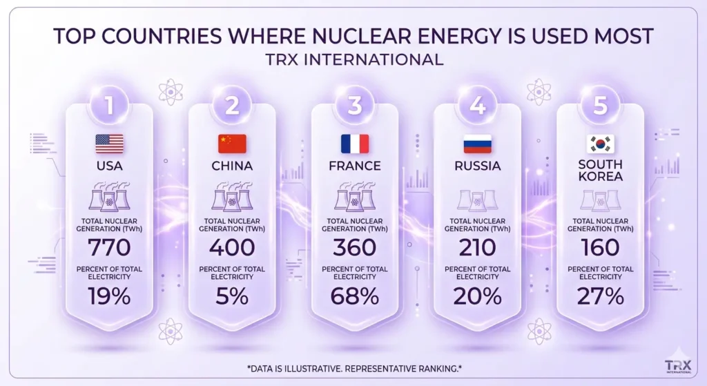 Top Countries Where Nuclear Energy Is Used Most